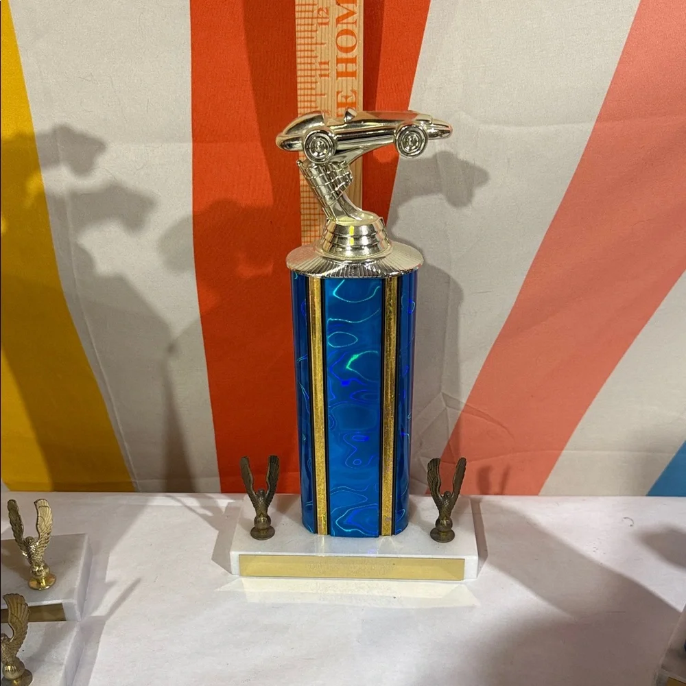 Blue and Gold car Trophies-assorted